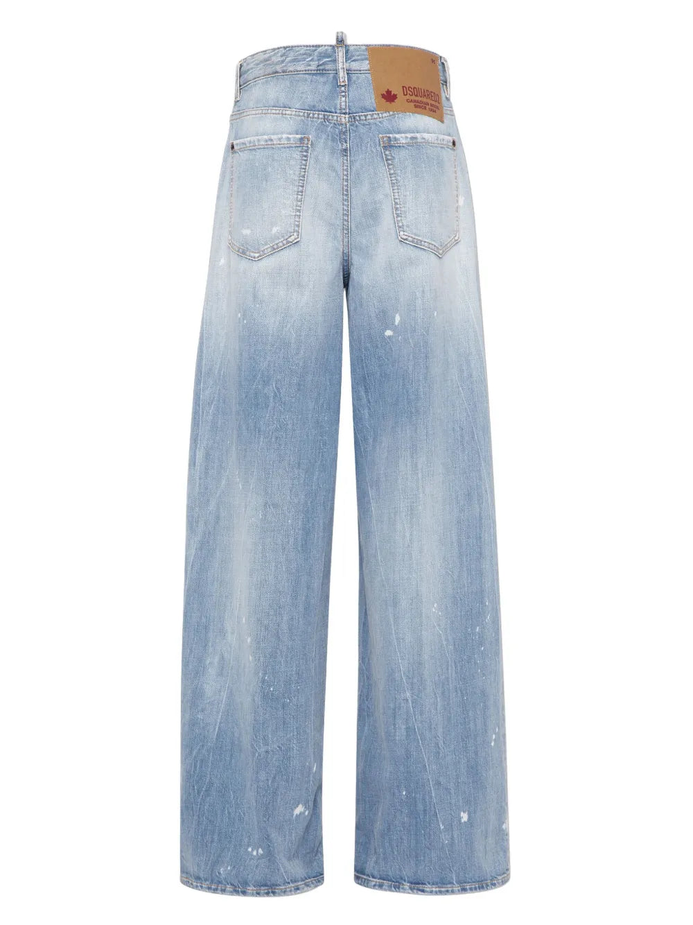 Distressed Wide-Leg Jeans