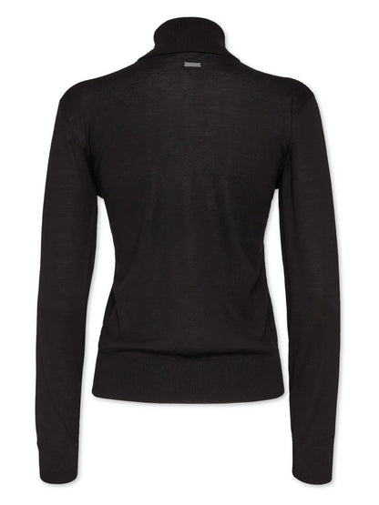 Heart-Motif High-Neck Jumper