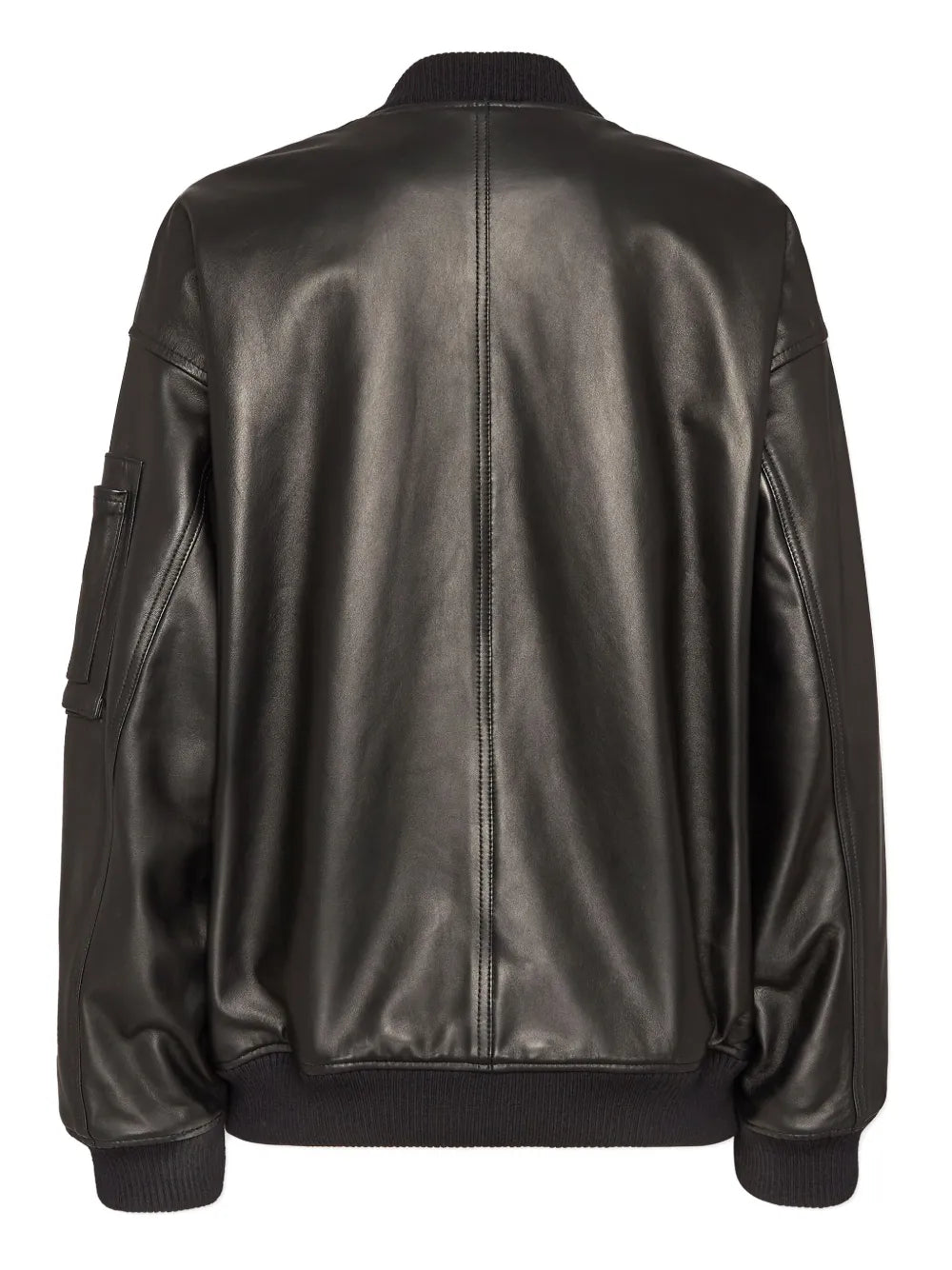 Zip-Up Leather Bomber Jacket