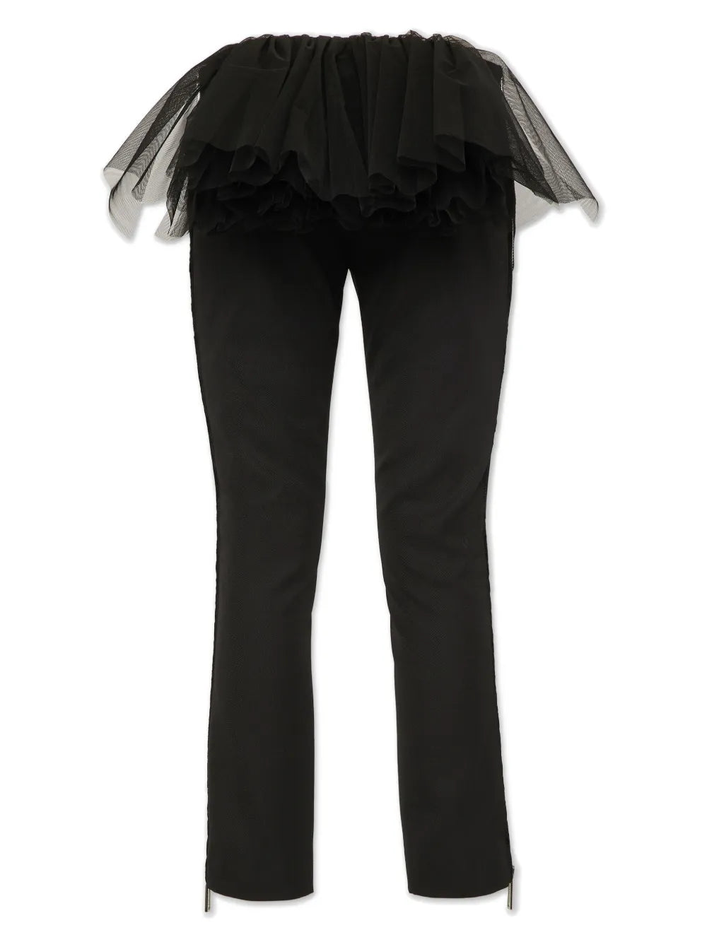 Tulle-Overlay Skinny Trousers