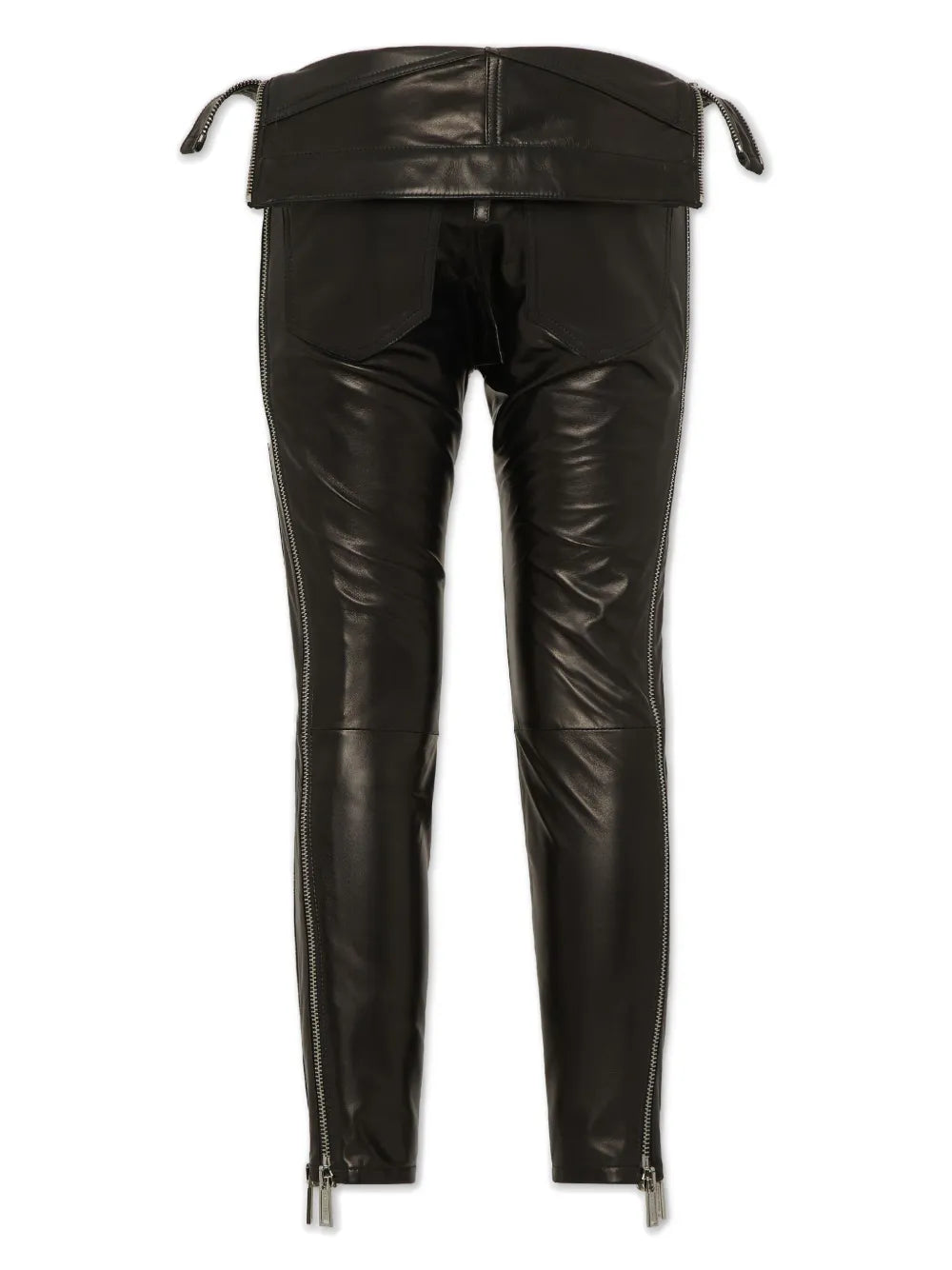 Layered Leather Skinny Trousers