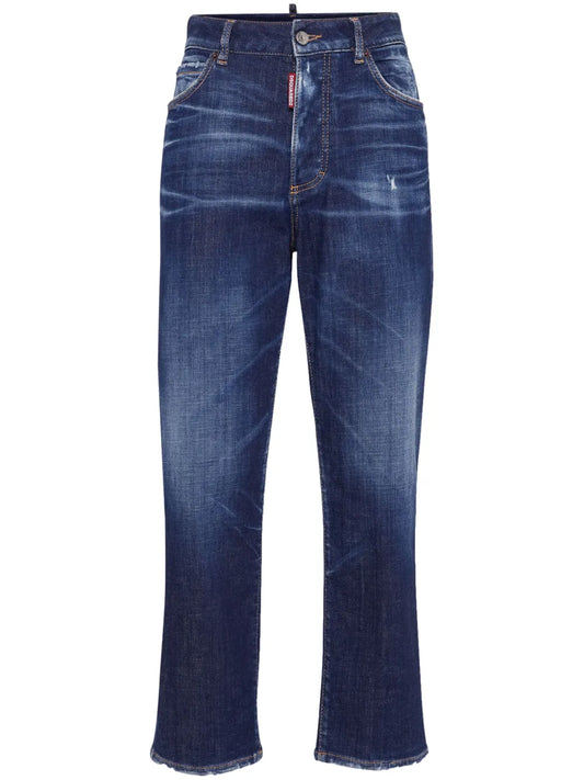 Faded Straight-Leg Jeans
