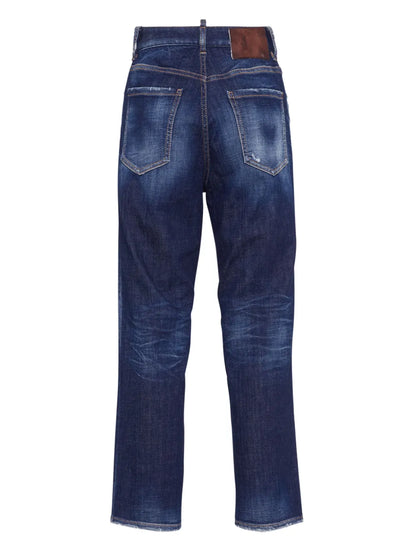 Faded Straight-Leg Jeans