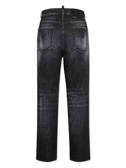 Faded Straight-Leg Jeans