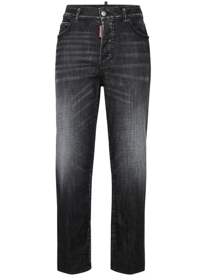 Faded Straight-Leg Jeans