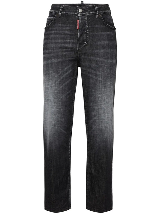 Faded Straight-Leg Jeans