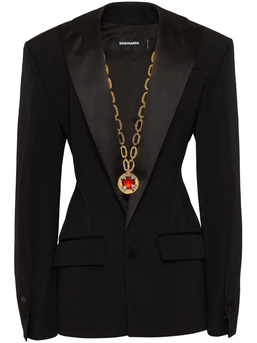 Peak-Lapels Single-Breasted Blazer