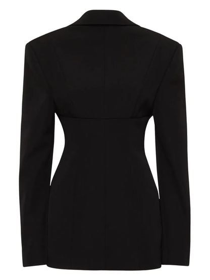 Peak-Lapels Single-Breasted Blazer