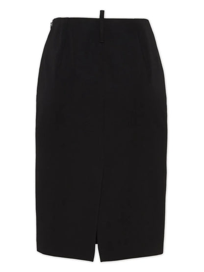 High-Rise Wool Pencil Skirt