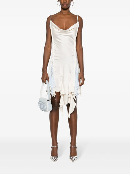 Satin-Finish Mini Dress