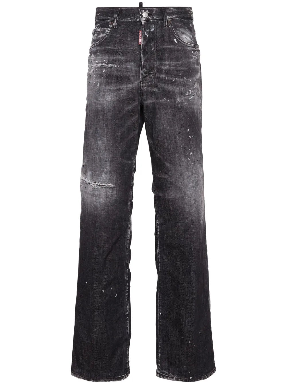 Distressed Straight-Leg Jeans