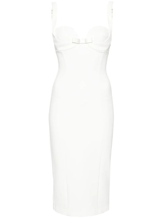 Bow-Detail Midi Dress