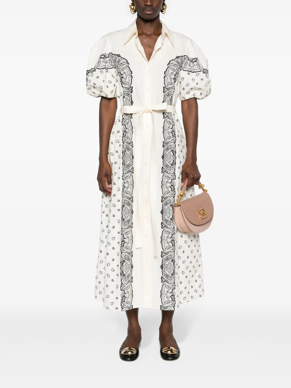 Bandana-Print Midi Shirt Dress
