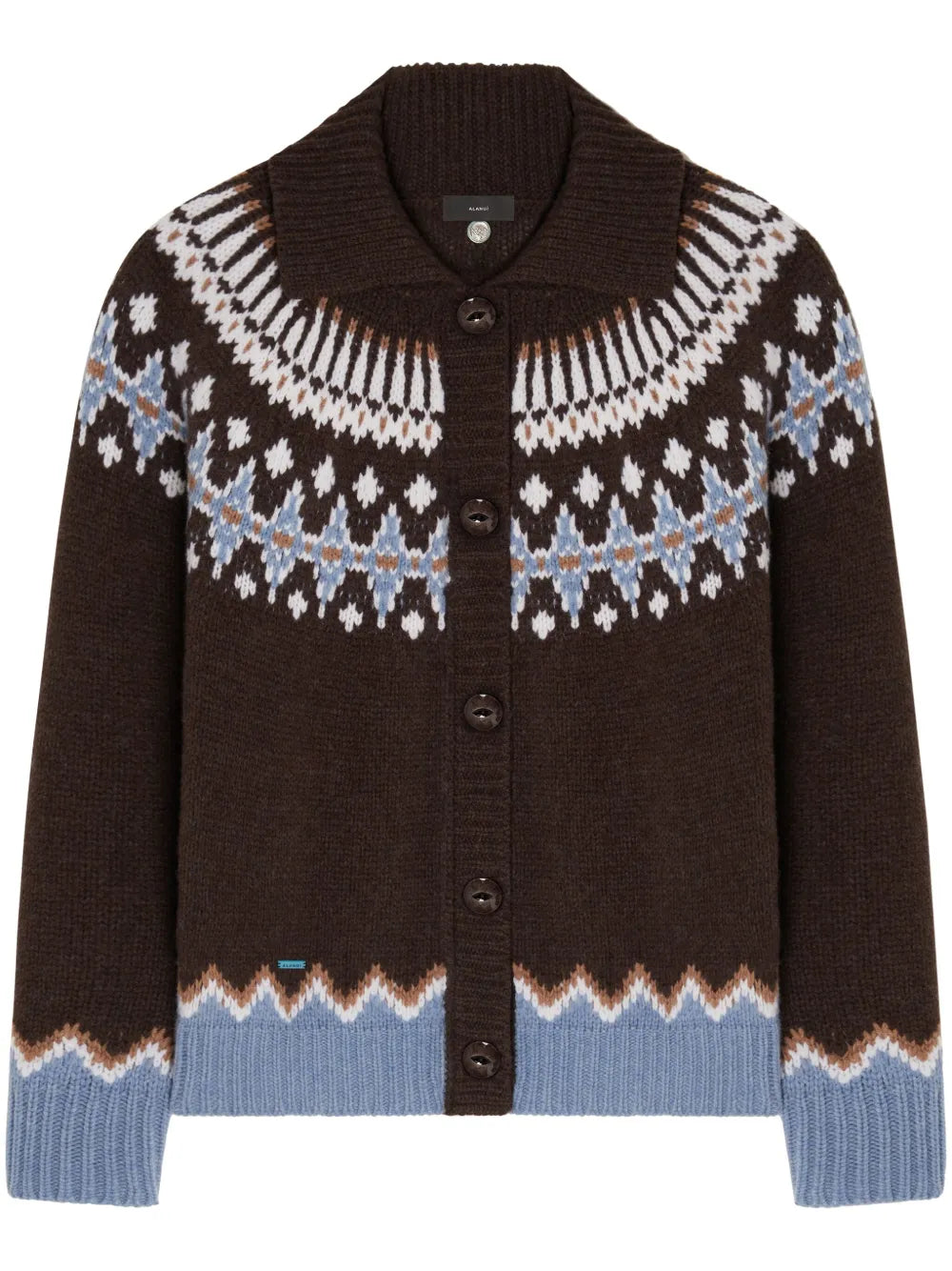 Fair Isle Intarsia Knit Wool Cardi Coat