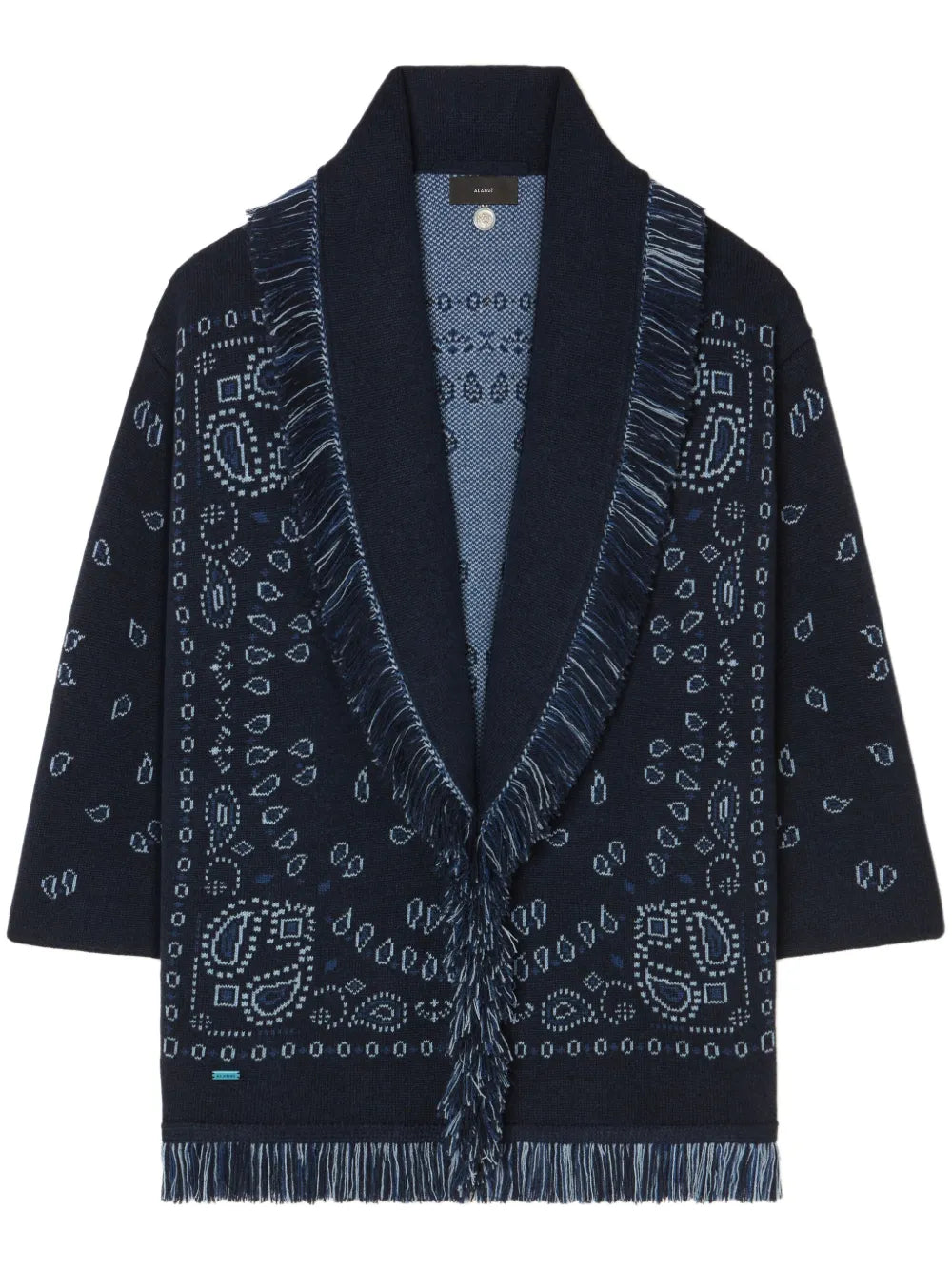 Bandana-Pattern Cashmere Cardigan