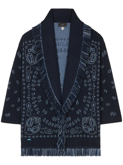 Bandana-Pattern Cashmere Cardigan