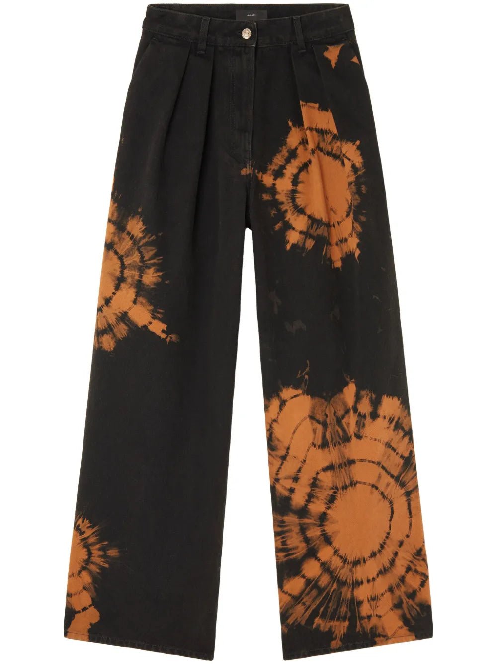 Abstract-Pattern Wide Leg Jeans