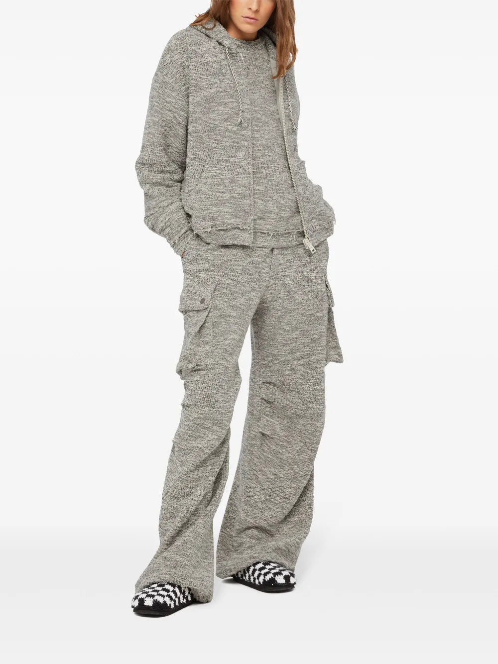B&W Mouline Zipped Hoodie
