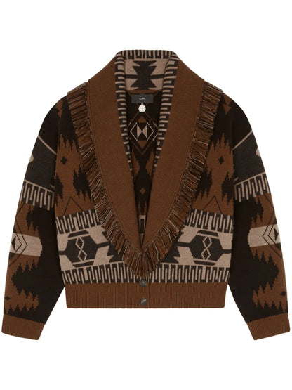 Patterned-Jacquard Cardigan
