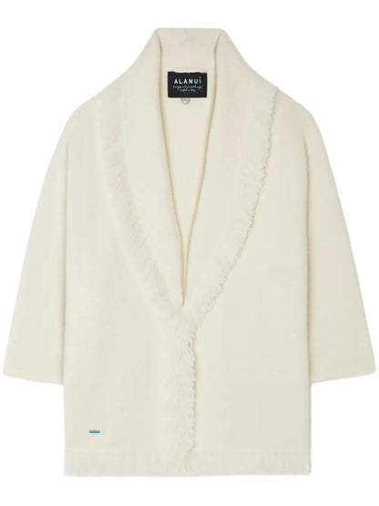 Fringed-Edge Cashmere-Blend Cardigan