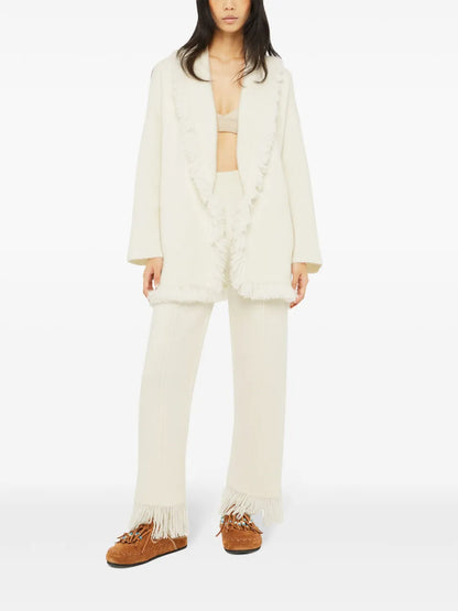 Fringed-Edge Cashmere-Blend Cardigan