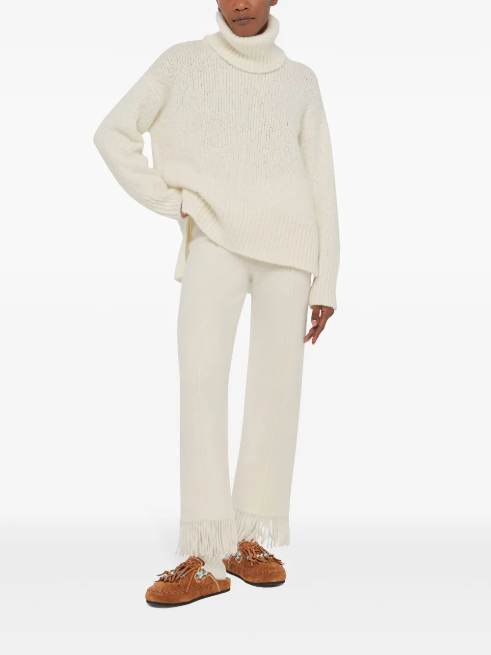 Logo-Plaque Cashmere-Silk Blend Jumper