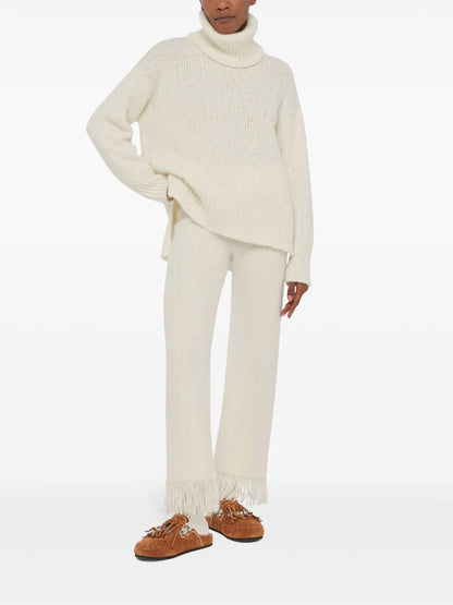 Logo-Plaque Cashmere-Silk Blend Jumper