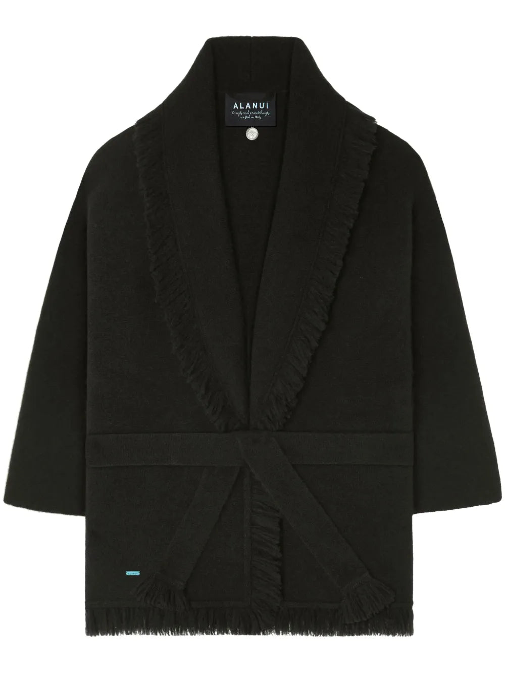 Fringed-Edge Cashmere-Blend Cardigan