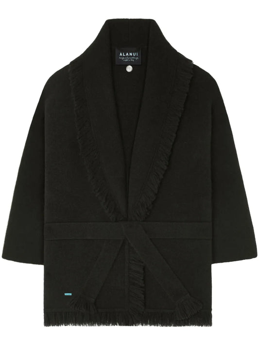 Fringed-Edge Cashmere-Blend Cardigan