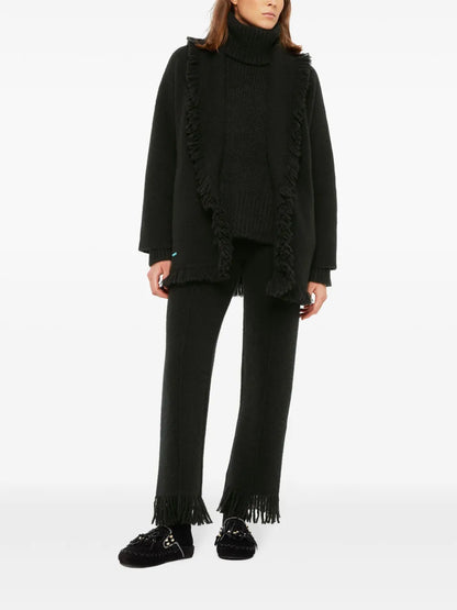 Fringed-Edge Cashmere-Blend Cardigan
