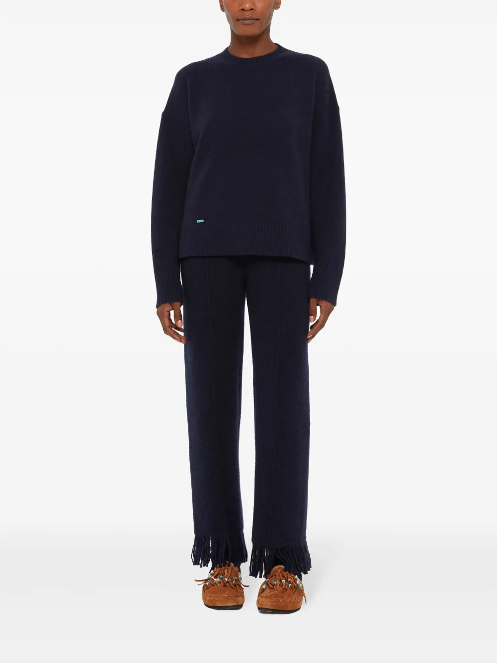 Ribbed-Edge Cashmere-Blend Jumper