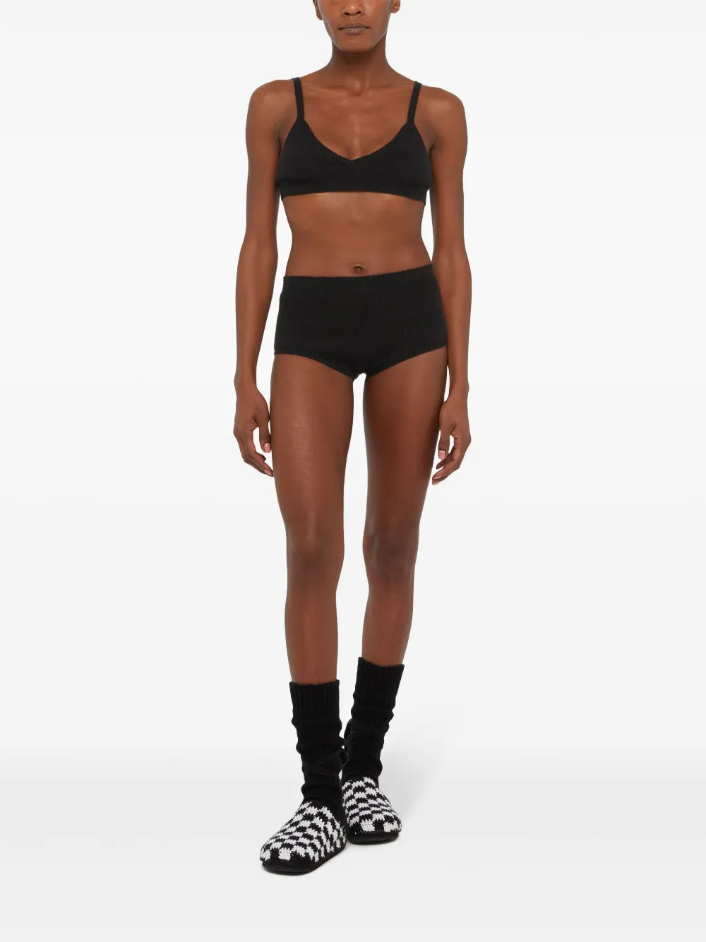 Knitted High-Waisted Shorts