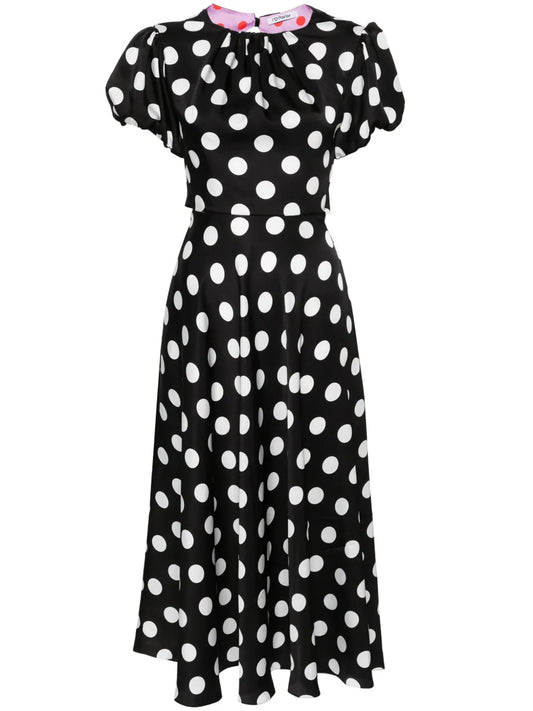 Polka-Dot Midi Dress