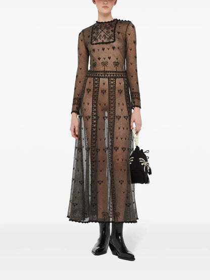 Embroidered Sheer Dress