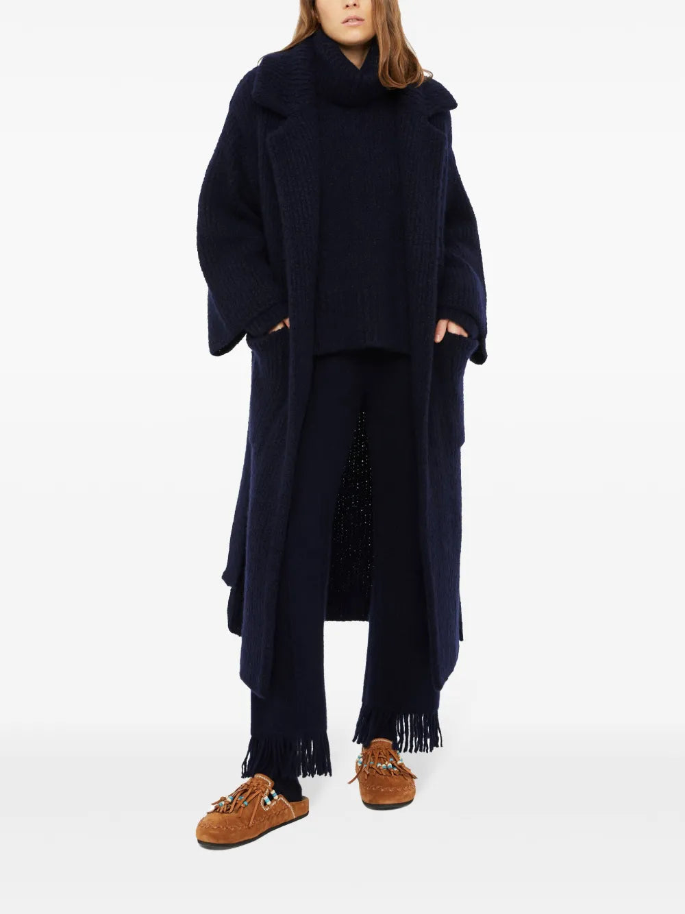 Logo-Plaque Cashmere-Silk Blend Cardigan