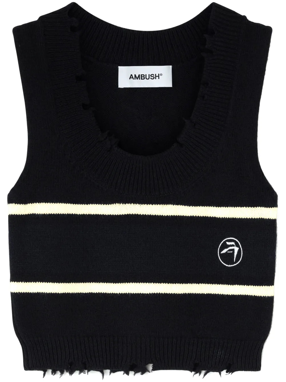 Raw-Cut Knitted Top