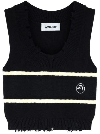 Raw-Cut Knitted Top