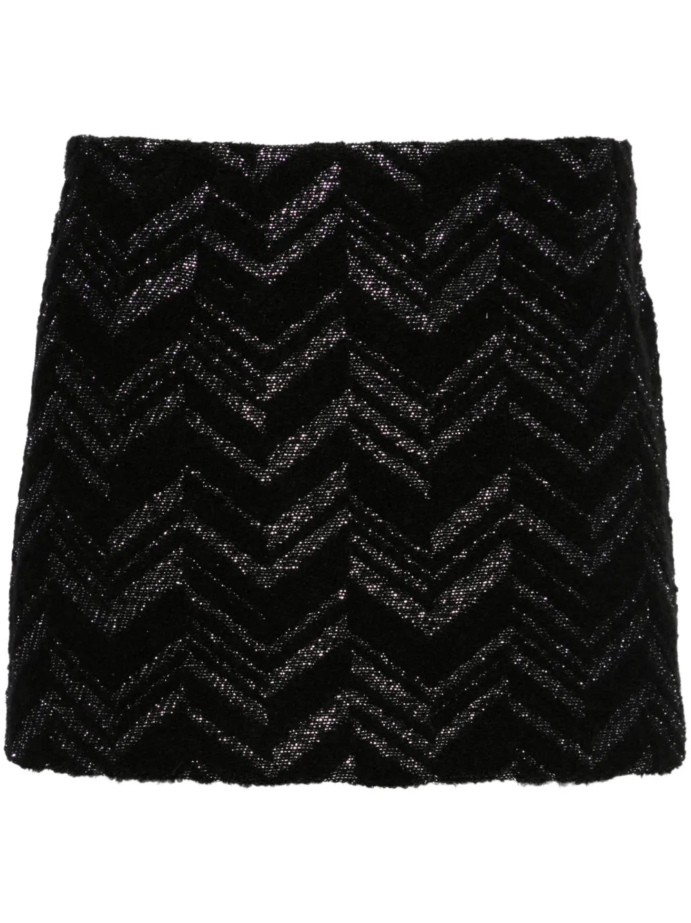 Zigzag-Woven Lurex-Detailed Miniskirt
