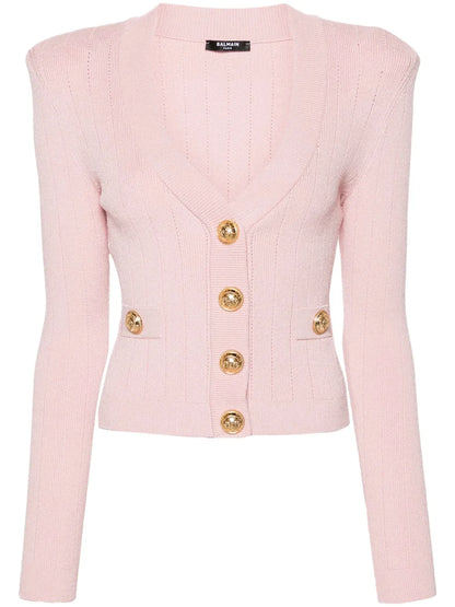 V-Neck Cropped Cardigan