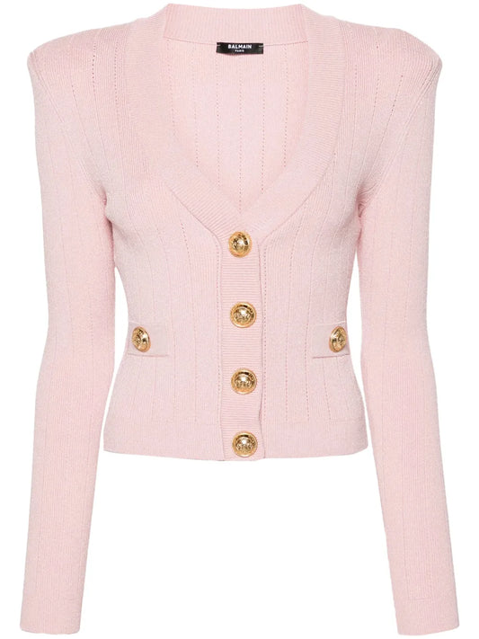 V-Neck Cropped Cardigan