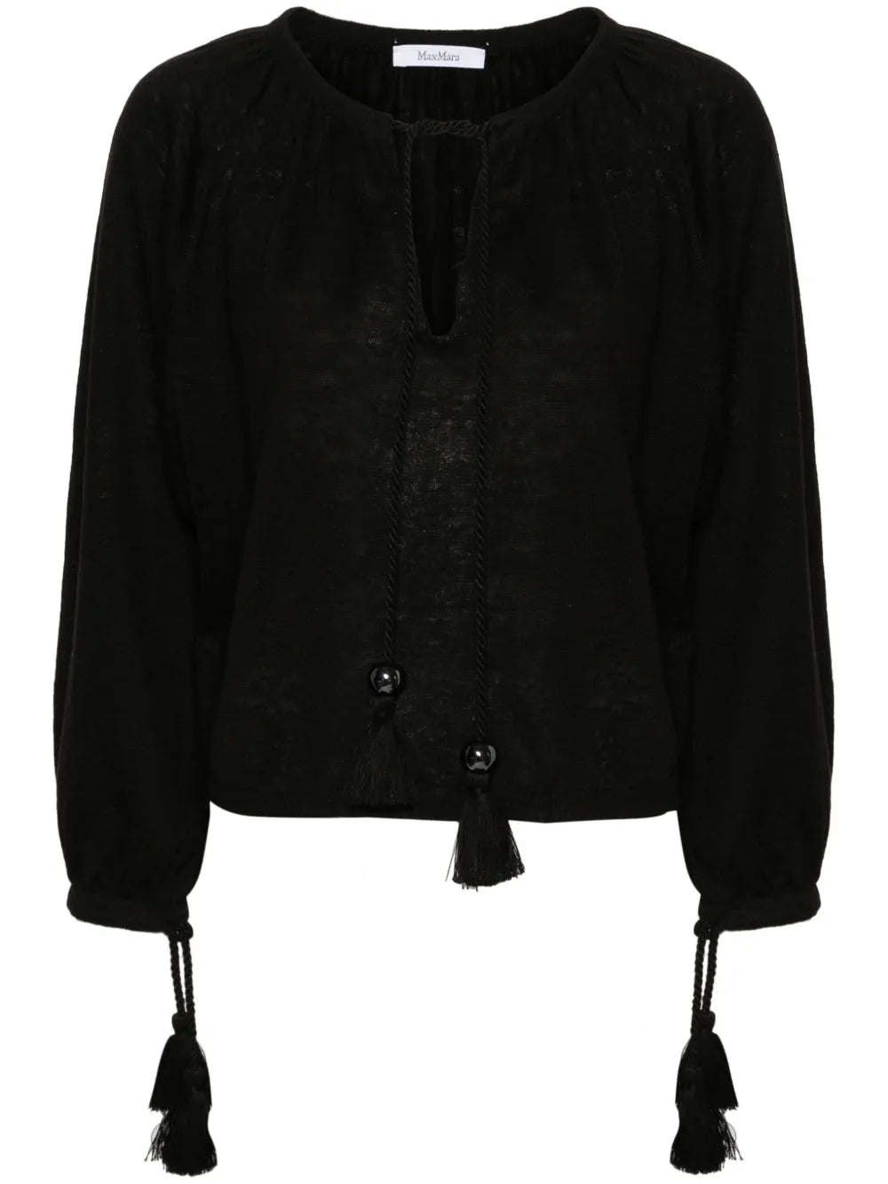 Tassel-Detail Linen Top