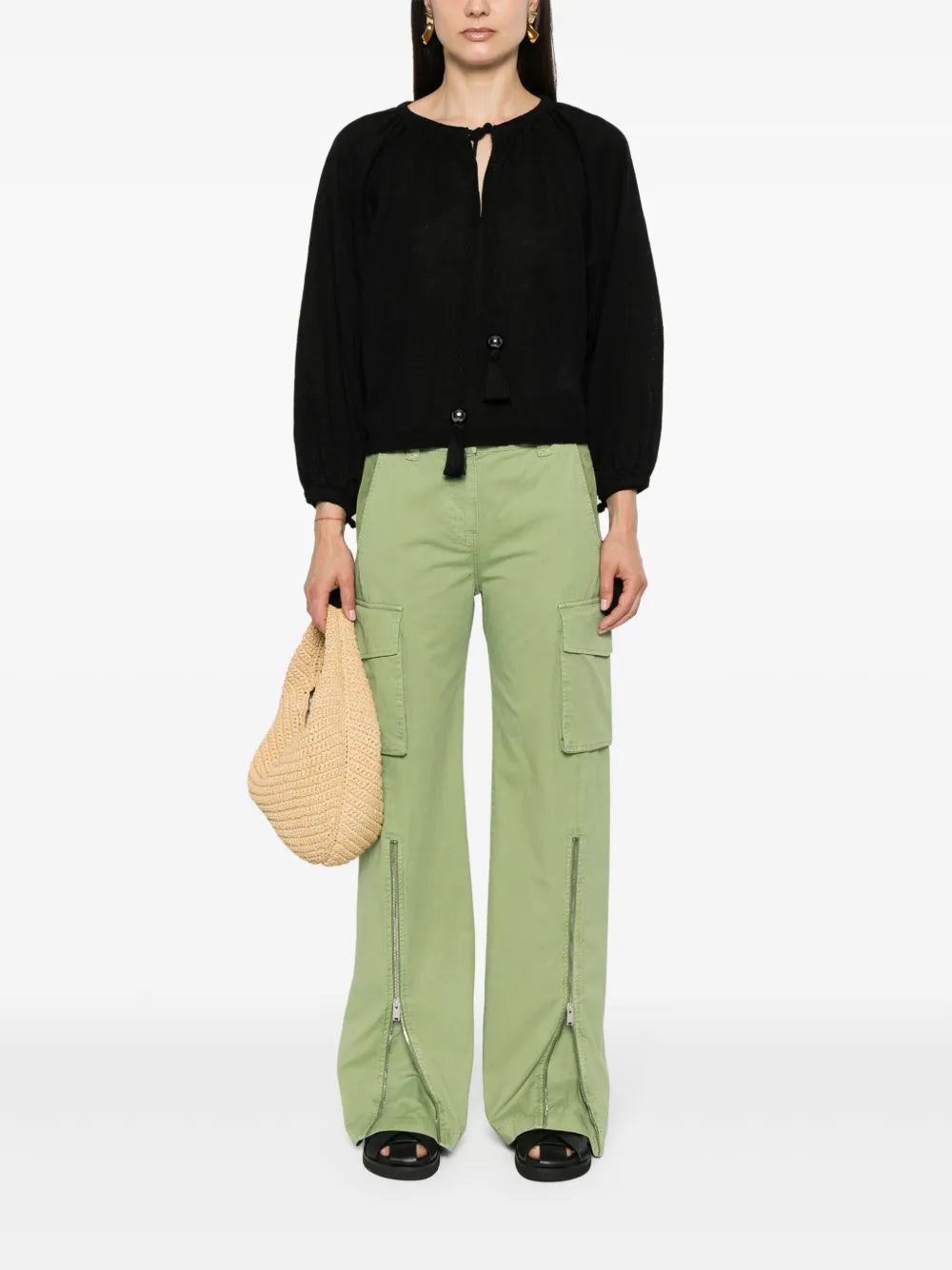 Tassel-Detail Linen Top
