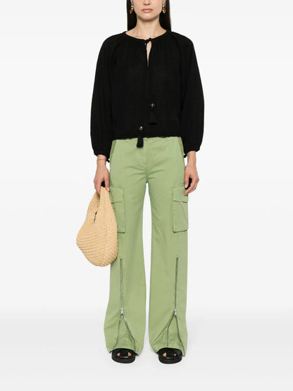 Tassel-Detail Linen Top