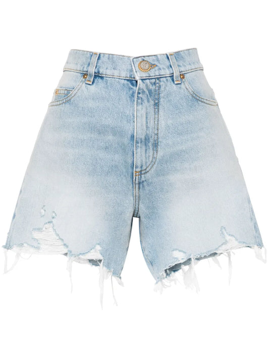 High-Rise Denim Shorts