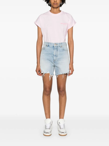 High-Rise Denim Shorts