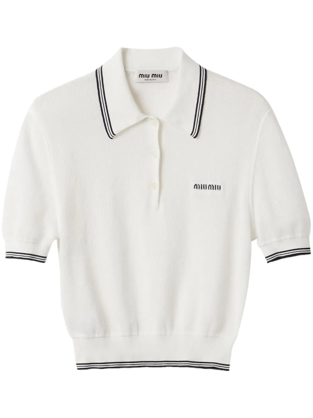 Stripe-Detail Polo Top