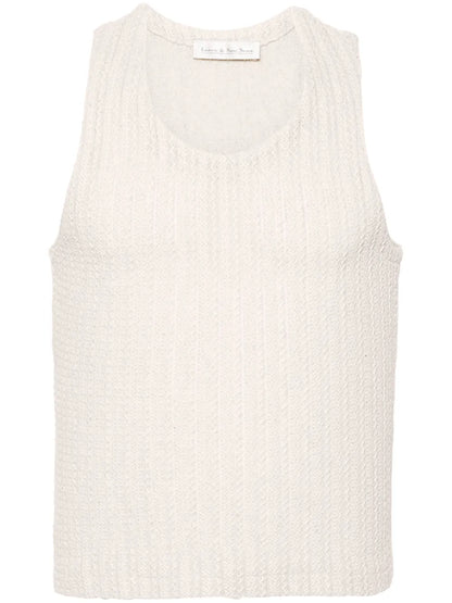 Open-Knit Cotton-Belnd Tank Top