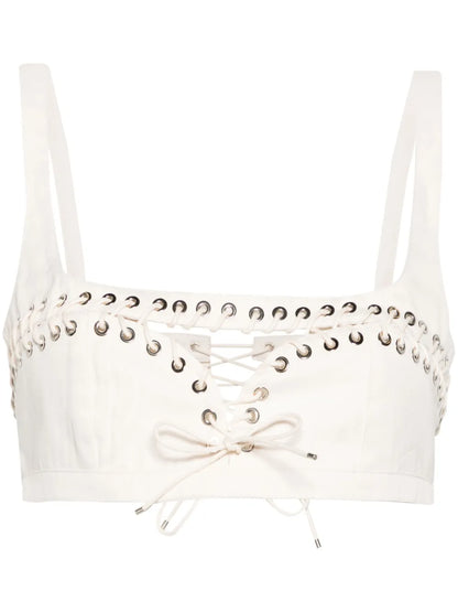 Cut-Out Detailed Cotton Bralette Top