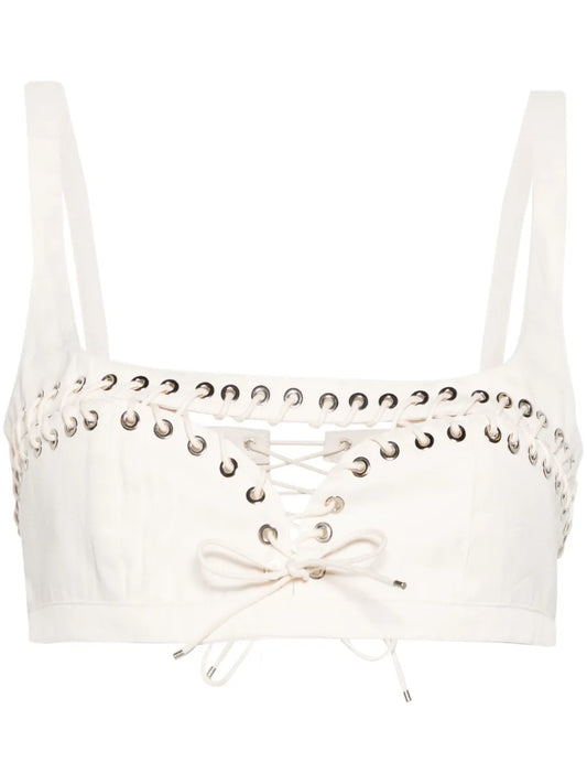 Cut-Out Detailed Cotton Bralette Top