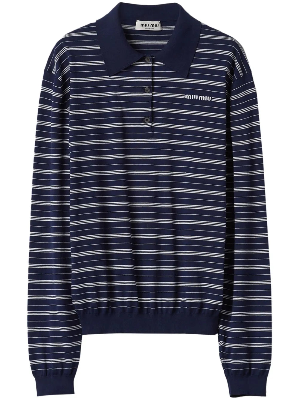 Logo-Print Striped Polo Top